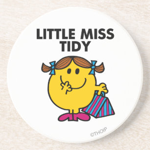 Little Miss Tidy Black Lettering Coaster