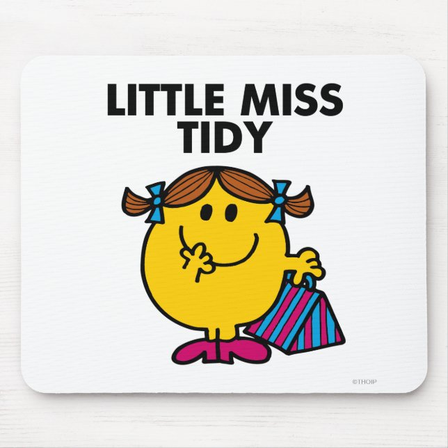 Little Miss Tidy | Black Lettering Mouse Pad (Front)