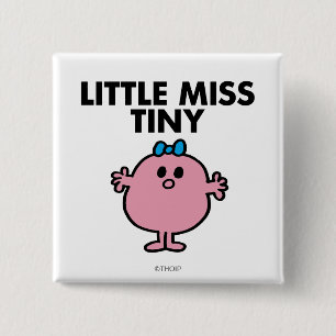 Little Miss Tiny Black Lettering 15 Cm Square Badge