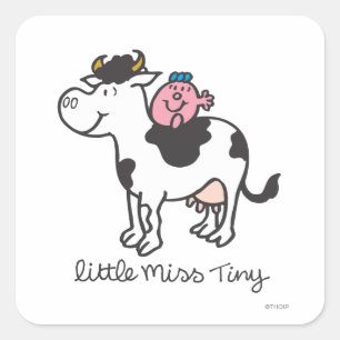 Little Miss Tiny   Cow Riding Square Sticker