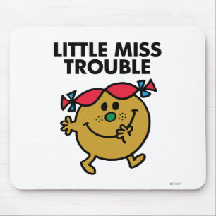 Little Miss Trouble Black Lettering Mouse Pad
