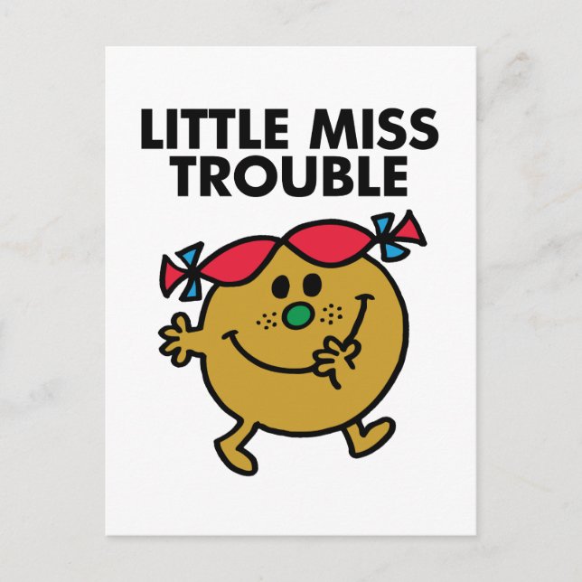 Little Miss Trouble | Black Lettering Postcard (Front)