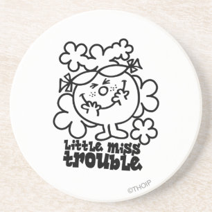 Little Miss Trouble Black & White Coaster