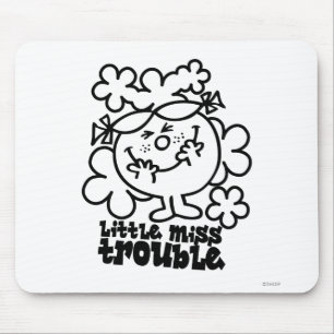 Little Miss Trouble   Black & White Mouse Pad