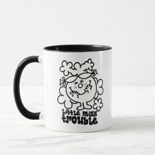 Little Miss Trouble   Black & White Mug