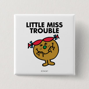 Little Miss Trouble Laughing 15 Cm Square Badge