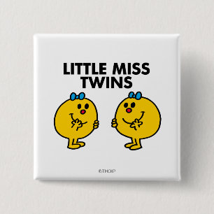Little Miss Twins   Two Much Fun 15 Cm Square Badge