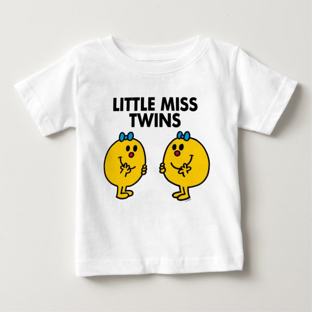 Little Miss Twins | Two Much Fun Baby T-Shirt (Front)
