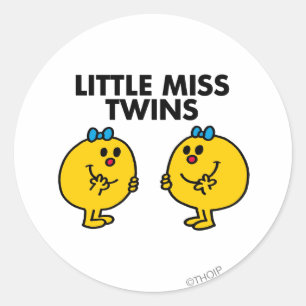 Little Miss Twins   Two Much Fun Classic Round Sticker