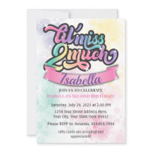 Little Miss TWO Much Birthday Invitation! 