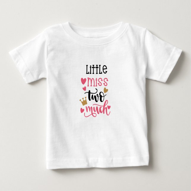 Little Miss Two Much Kid's T-Shirt (Front)