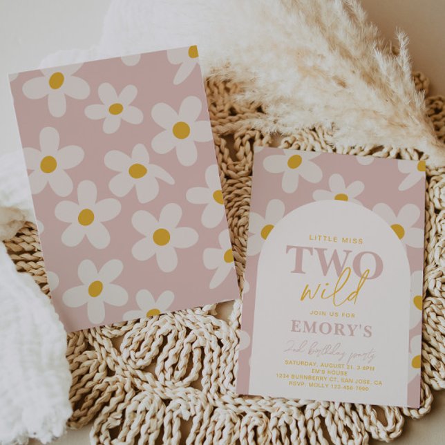 Little Miss Two Wild Invitation | Retro Flower (Creator Uploaded)