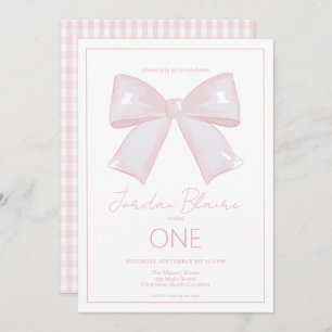 Little Miss Wonderful Pink 1st First Birthday  Invitation