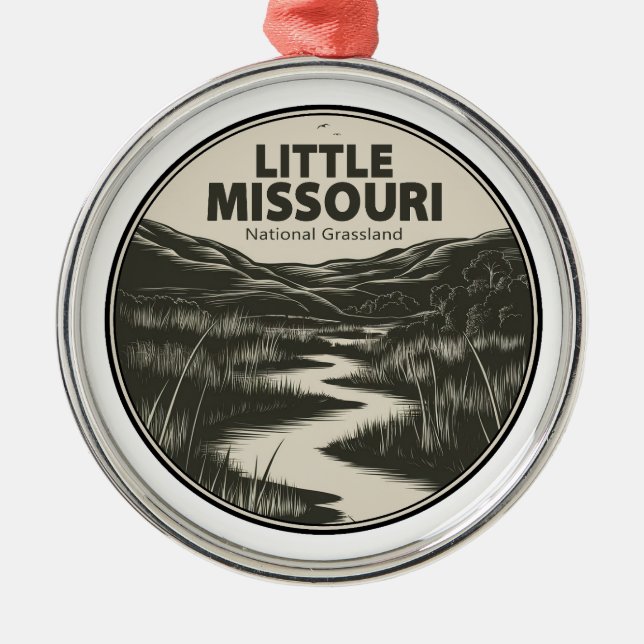 Little Missouri National Grassland Stream Metal Ornament (Front)