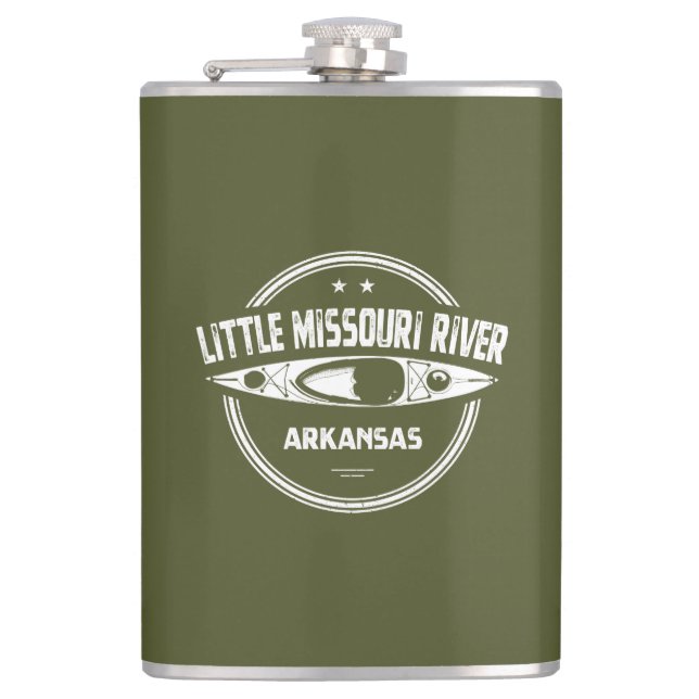 Little Missouri River Arkansas Kayaking Hip Flask (Front)