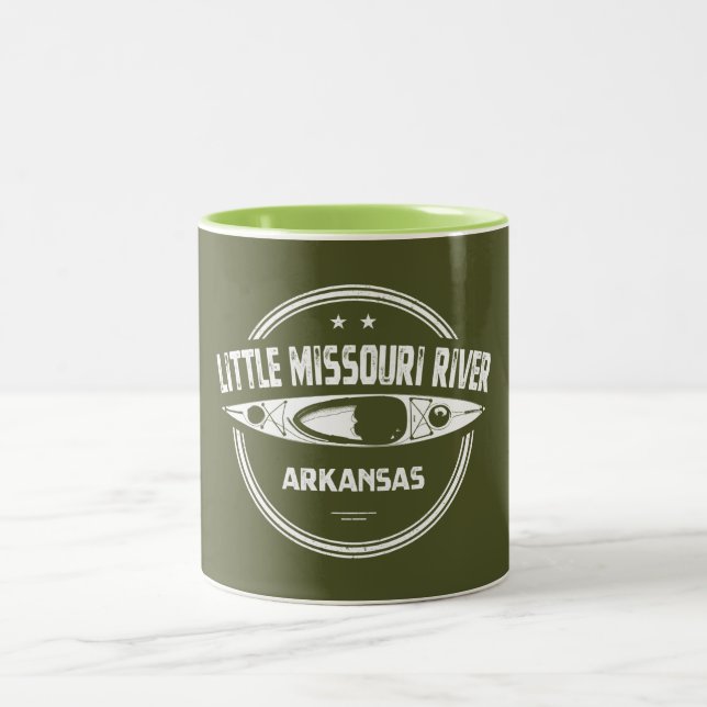 Little Missouri River Arkansas Kayaking Two-Tone Coffee Mug (Center)