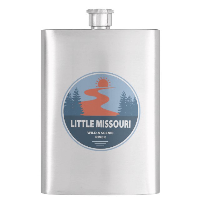 Little Missouri Wild And Scenic River Arkansas Hip Flask (Front)