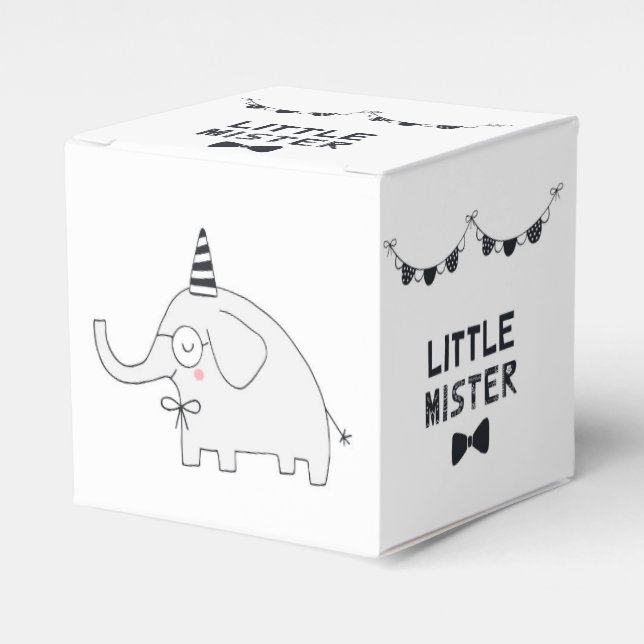 Little Mister | Baby Party Elephant | Favour Box (Front Side)