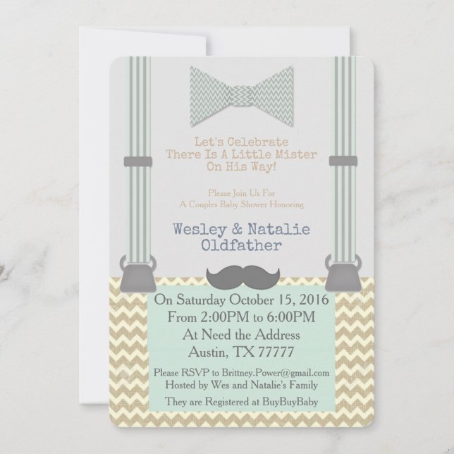 Little Mister BabyShower Invite (Front)