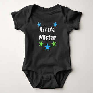 Little Mister Blue and Green Stars Baby Bodysuit
