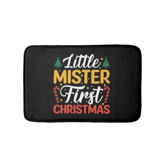 Little Mister First Christmas - Funny Christmas Bath Mat (Front)