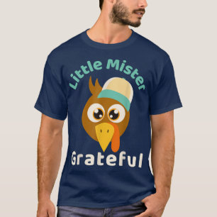 Little Mister Grateful Thanksgiving Turkey Boy Bas T-Shirt