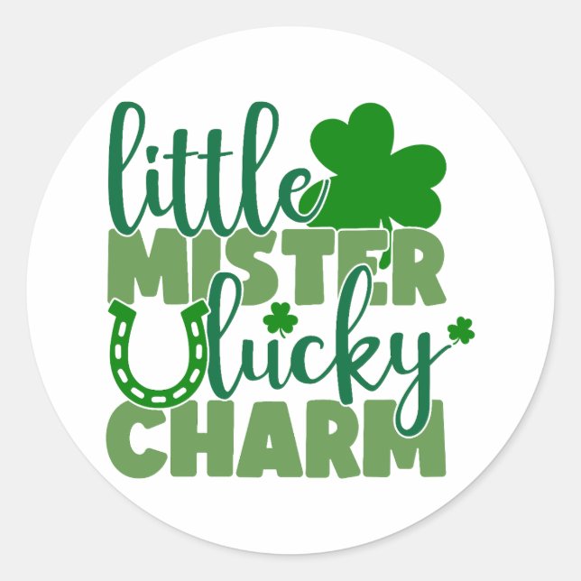Little Mister Lucky Charm 🍀✨ Classic Round Sticker (Front)
