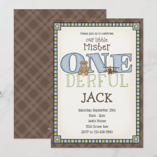 Little Mister ONEderful Birthday Invitation