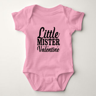 Little Mister Valentine Cute Kids Valentine Heart Baby Bodysuit