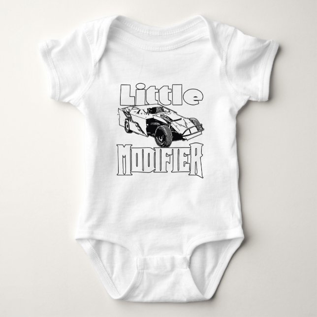 Little Modifier - Dirt Modified Racing Baby Bodysuit (Front)