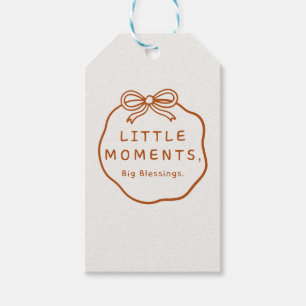 Little Moments, Big Blessings Warm Ivory And Tan Gift Tags
