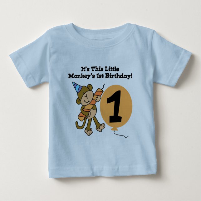 Little Monkey 1st Birthday Tshirts and Gifts (Front)