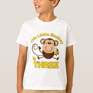 Little Monkey 3rd Birthday Boy T-Shirt