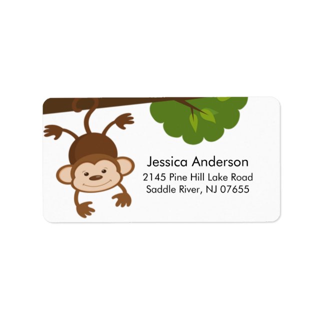 Little Monkey Baby Shower address Label (Front)