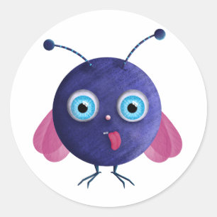 Little monkey classic round sticker