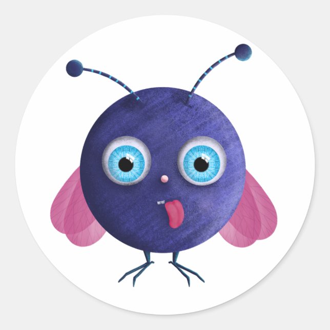 Little monkey classic round sticker (Front)
