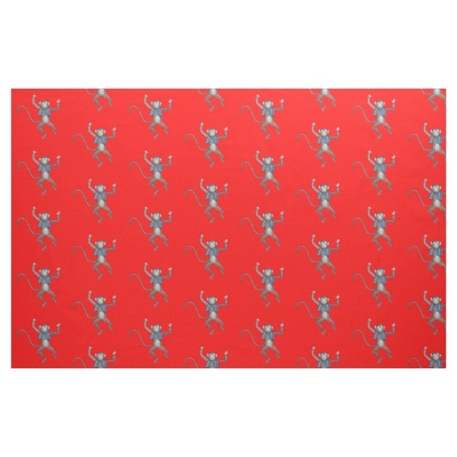 Little Monkey fabric (in red) (Yard)