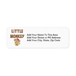 Little Monkey (Girl) Return Address Label