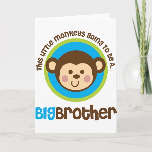 Little Monkey Going To Be A Big Brother Announcement (Front)