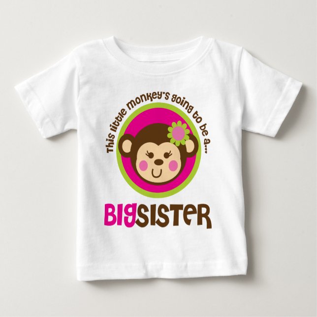 Little Monkey Going To Be A Big Sister Baby T-Shirt (Front)