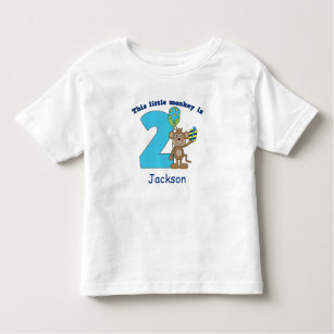Little Monkey Kids 2nd Birthday Personalized Toddler T-Shirt