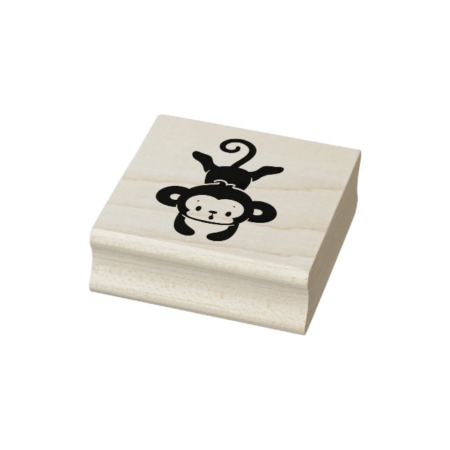 Little Monkey Laying Down Rubber Stamp (Stamp)