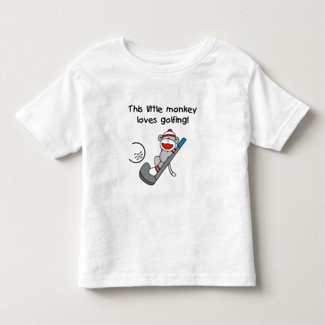 Little Monkey Loves Golfing Toddler T-Shirt (Front)