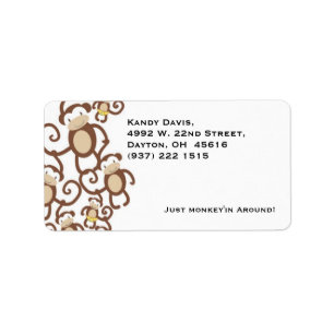 Little Monkey Return Address Label