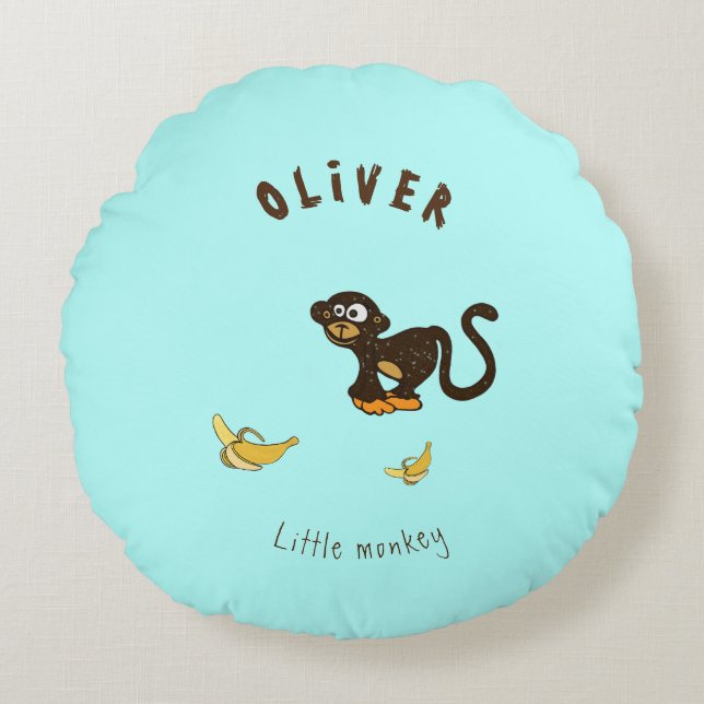 Little monkey round cushion (Front)