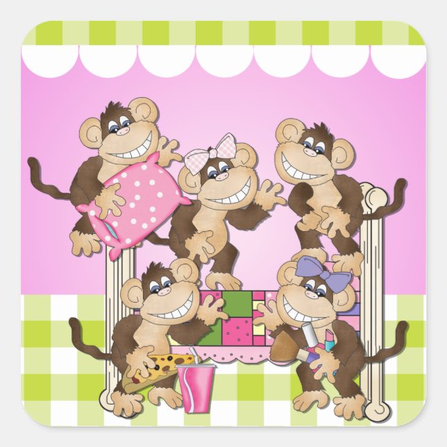 Little Monkeys Sleepover Stickers (Front)