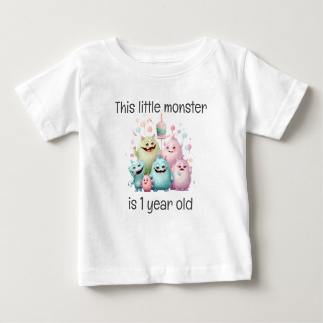 Little Monster 1st Birthday Baby T-Shirt (Front)