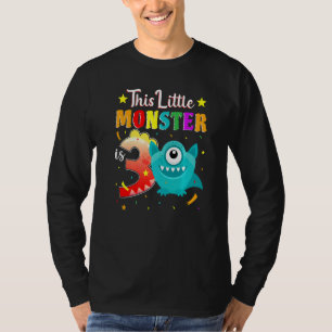Little Monster 3rd Birthday Party Monster 3 Years T-Shirt
