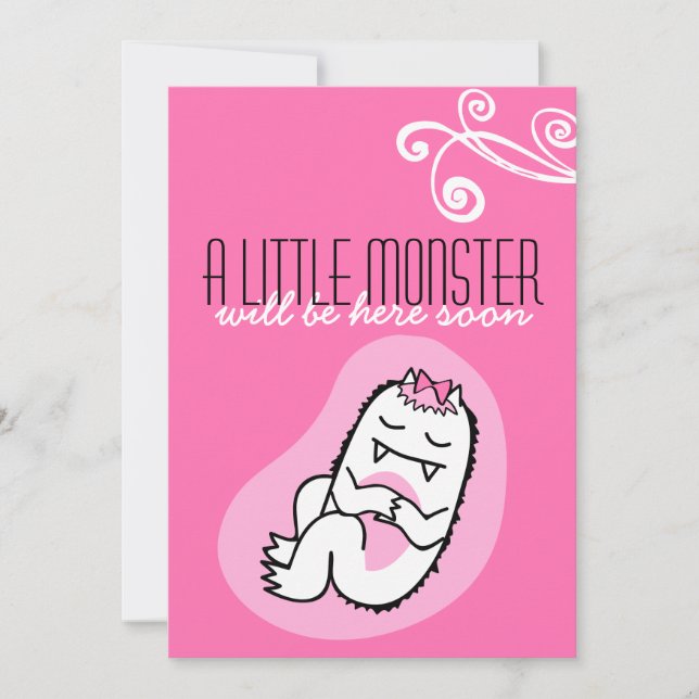 Little Monster Baby Shower Invitation (girl) (Front)