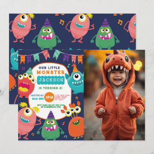 Little Monster Birthday Fun Girl Boys Invite